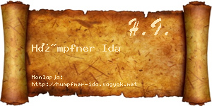 Hümpfner Ida névjegykártya